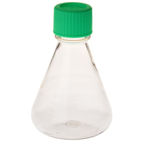 250ml erlenmeyer flask with vent caps and plain bottom polycarbonate rnase and dnase free individually wrapped sterile 