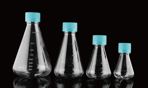 250ml erlenmeyer flask vent cap baffled bottom polycarbonate sterile 
